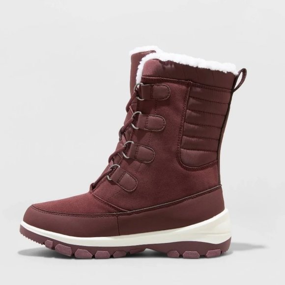 NEW!  Camila Winter Snow Burgundy Boots - All in Motion - Picture 2 of 4